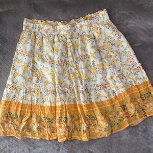Yellow Floral Skirt